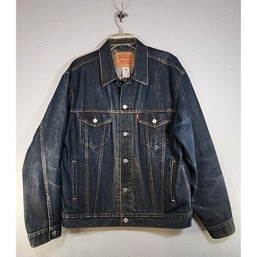 Levi's Trucker jacket Mens Large Perfectly Distressed, Jean,‎ Denim